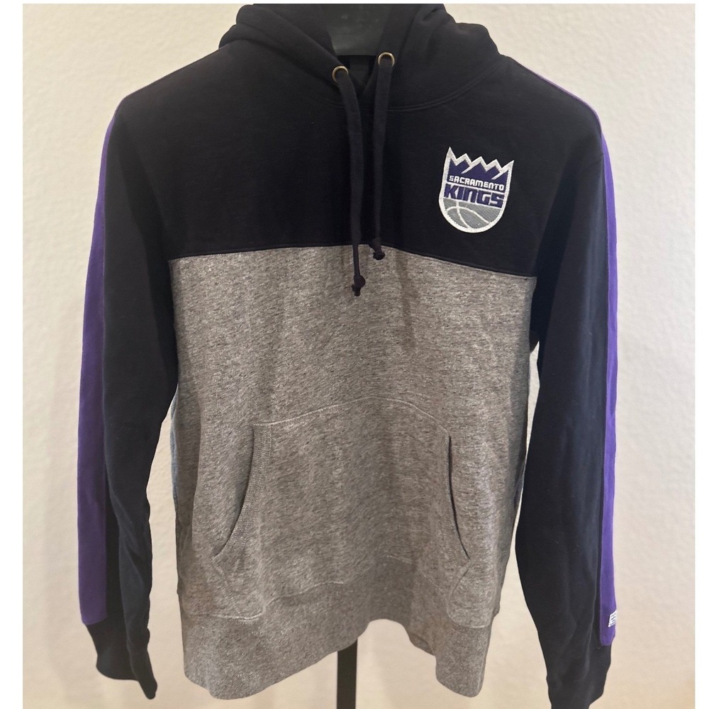 Tailgate Sacramento Kings Hoodie Mens Med New Black Gray Purple Colorblock NBA
